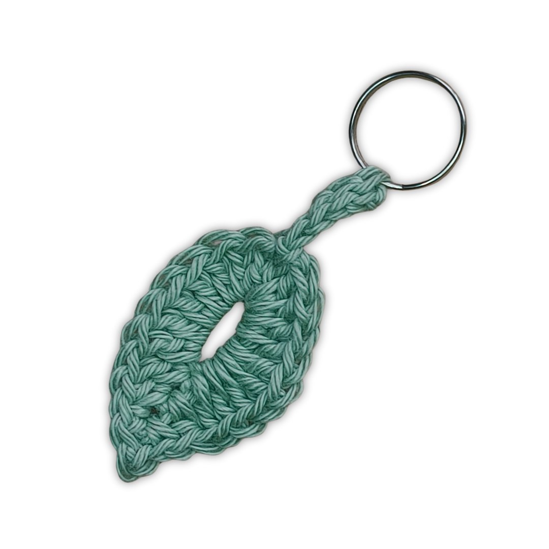 Crochet Leaf Keychain
