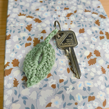 Crochet Leaf Keychain